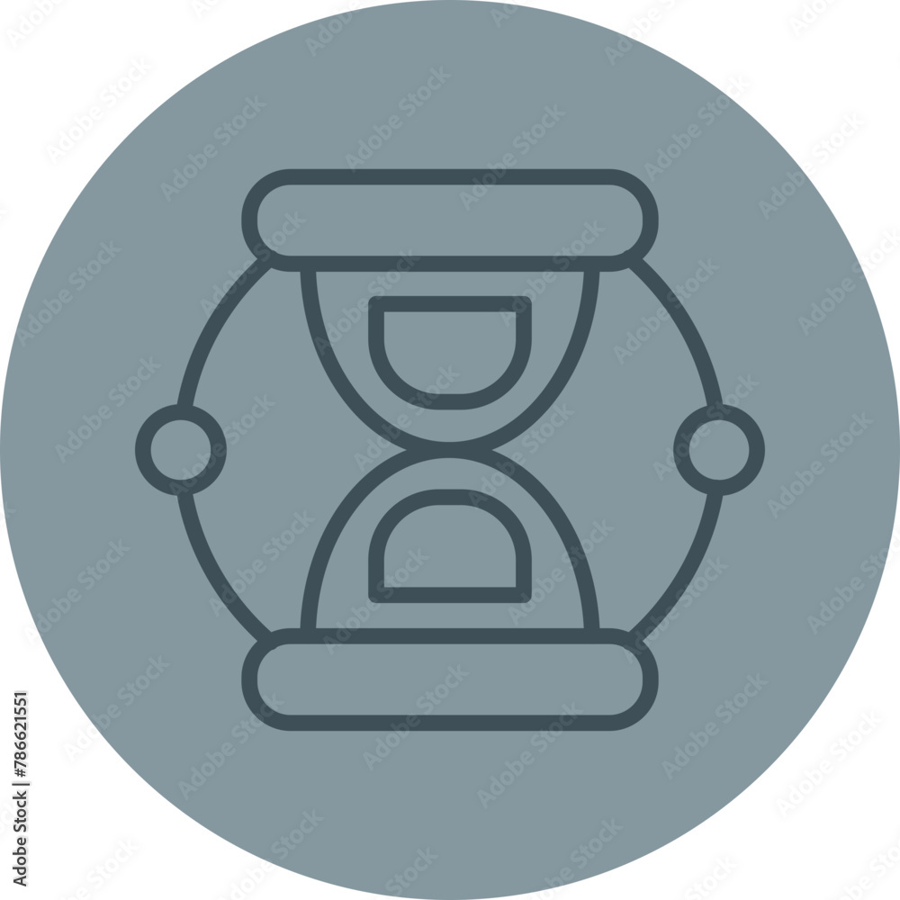 Sand Clock Grey Line Circle Icon Sand Clock Grey Line Circle Icon