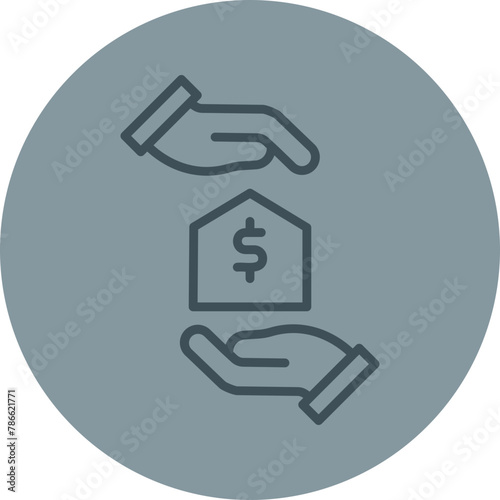 Loan Grey Line Circle icon