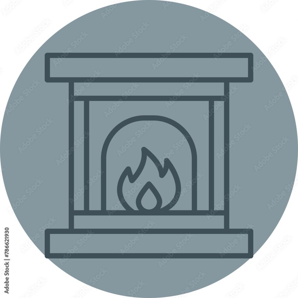 Fireplace Grey Line Circle icon Fireplace Grey Line Circle icon