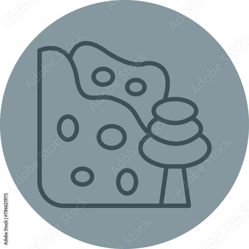 Avalanche Grey Line Circle Icon