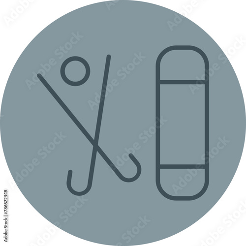 Sport equipment Grey Line Circle Icon