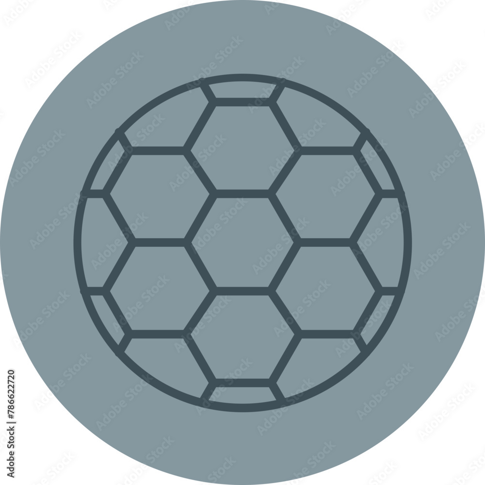 Naklejka premium Football Grey Line Circle Icon