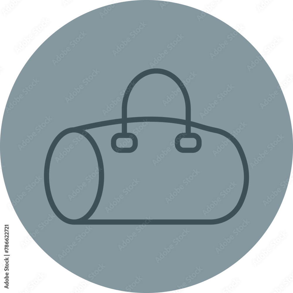 Duffle Bag Grey Line Circle Icon Duffle Bag Grey Line Circle Icon