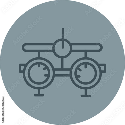 Optometrist Grey Line Circle Icon