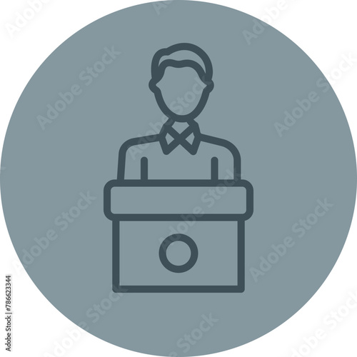 Candidate Grey Line Circle Icon