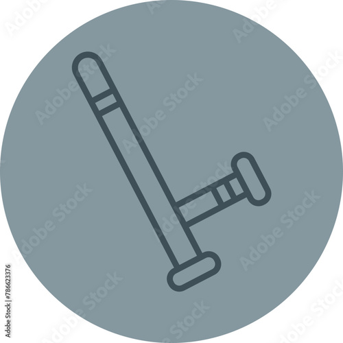 Nightstick Grey Line Circle Icon