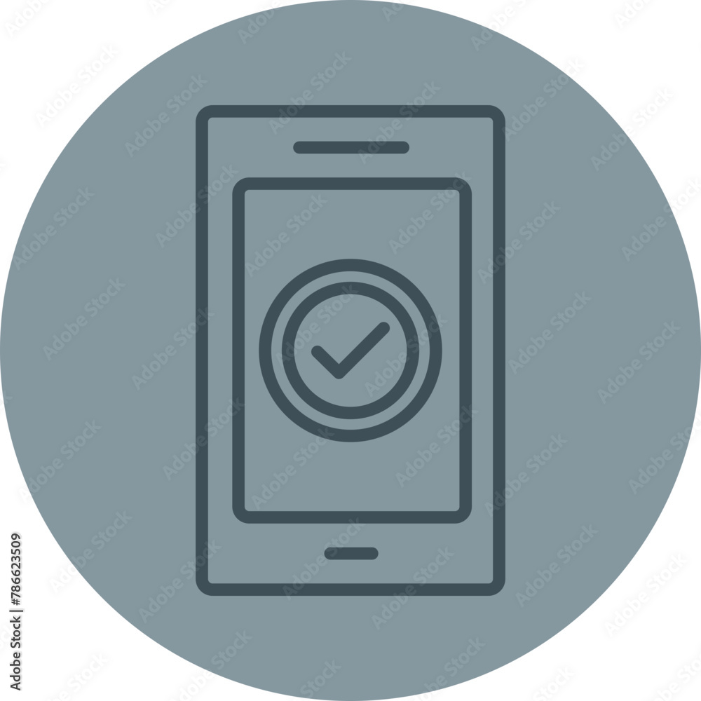 Mobile Sign Grey Line Circle Icon Mobile Sign Grey Line Circle Icon
