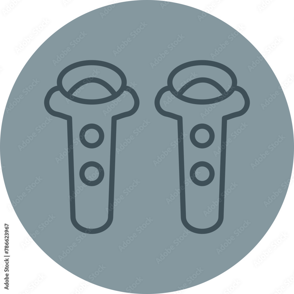 Controller Grey Line Circle Icon Controller Grey Line Circle Icon