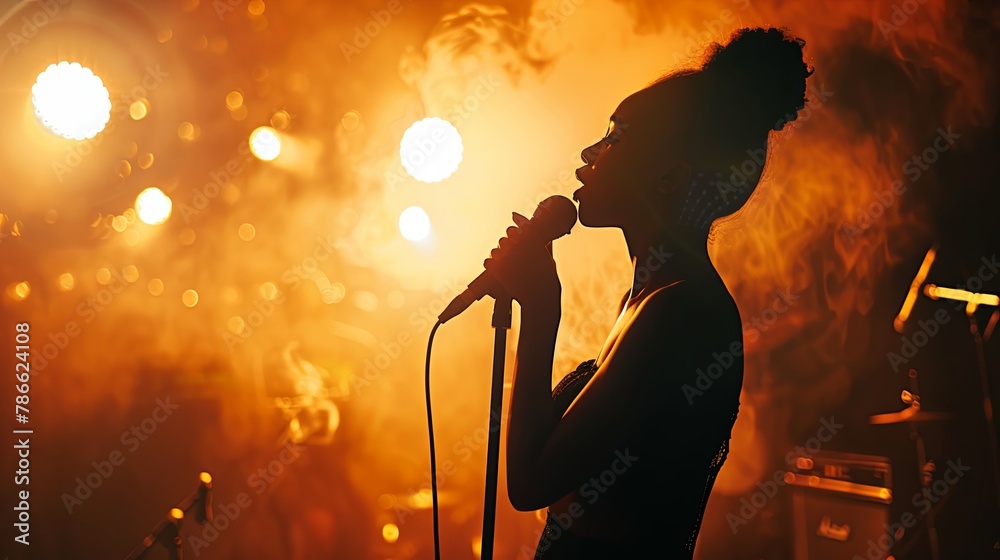 Passionate Silhouette: Club Stage Singer