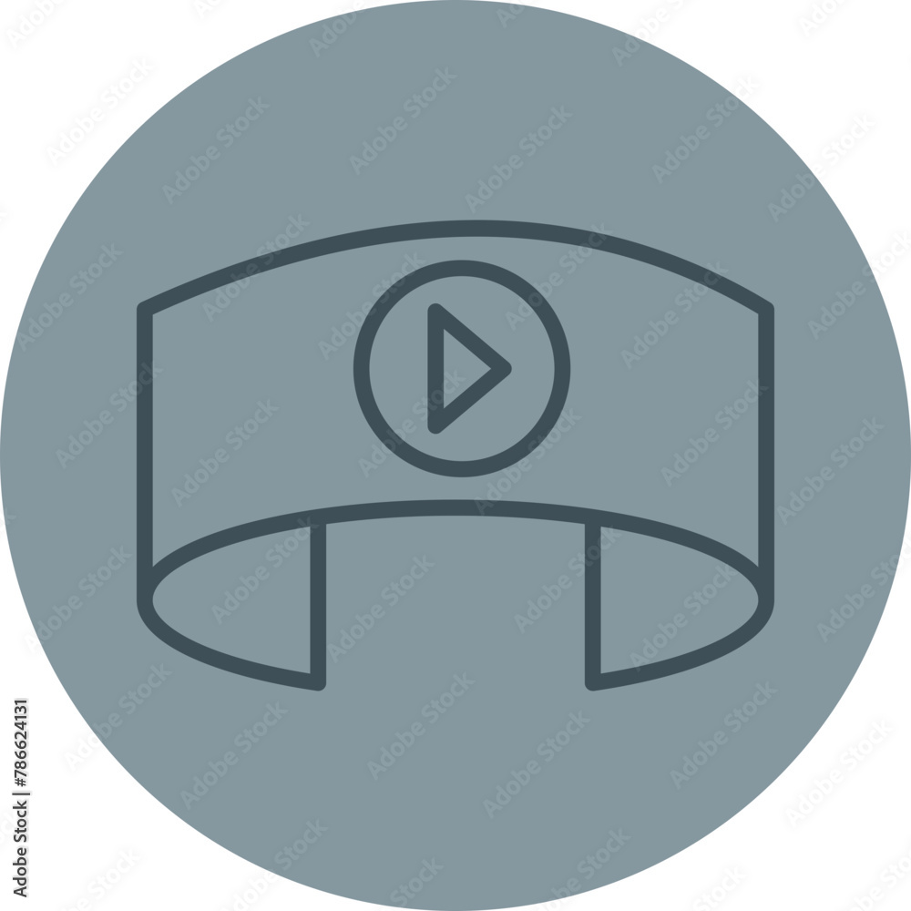 Video Player Grey Line Circle Icon Video Player Grey Line Circle Icon