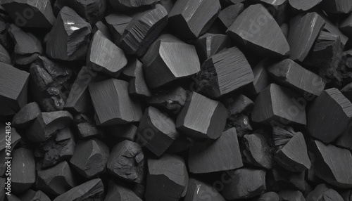Black charcoal chunks image 