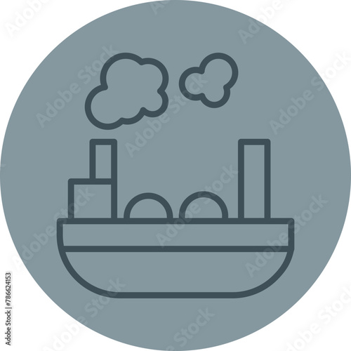 Ship Grey Line Circle Icon