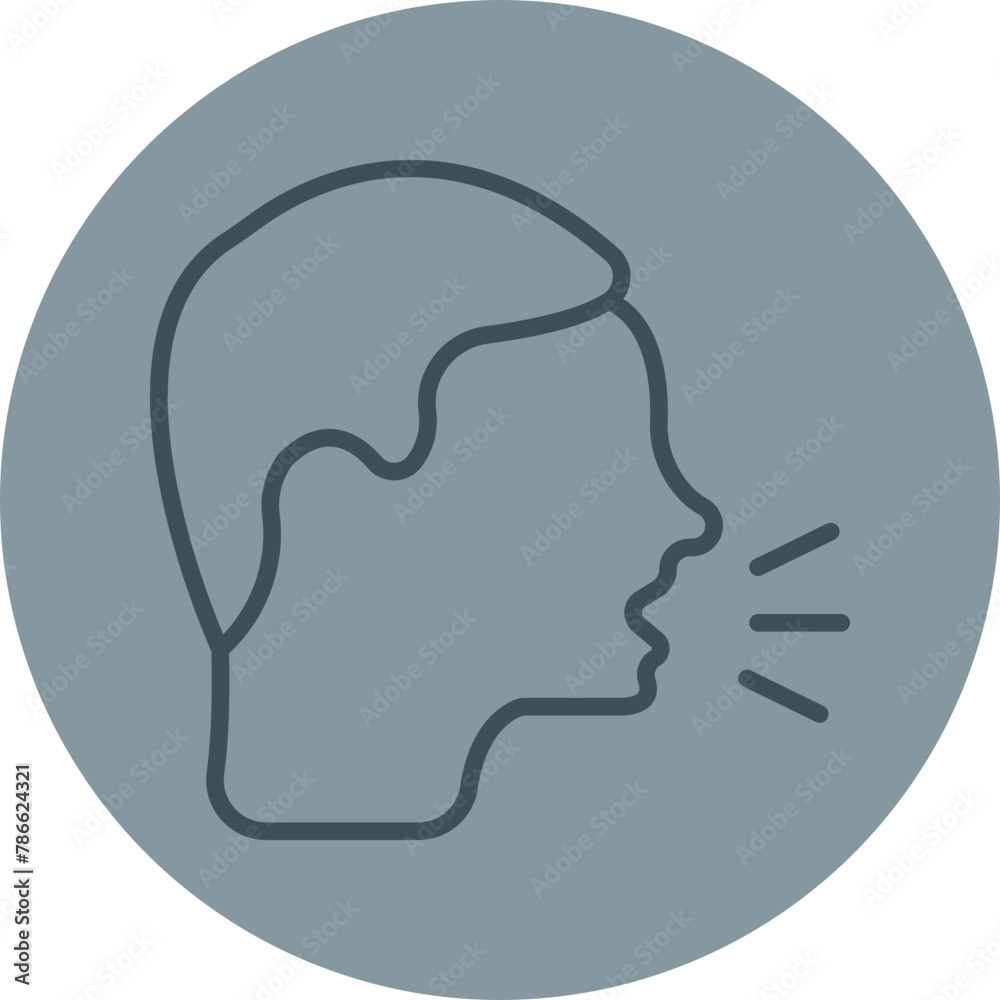 Cough Grey Line Circle Icon Cough Grey Line Circle Icon