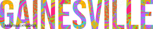 Gainesville, FL city name design. Use for typography design,travel blogs, festivals,city events,  posters,headline, card, logo, t-shirt print