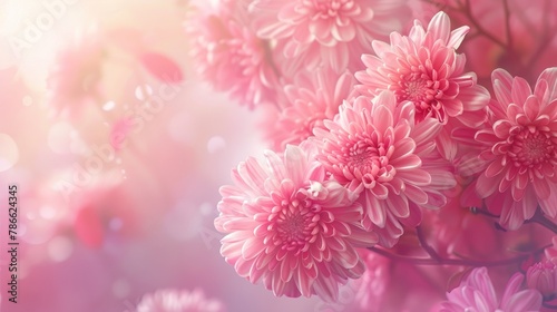 Soft colored Pink Chrysanthemums as a Background