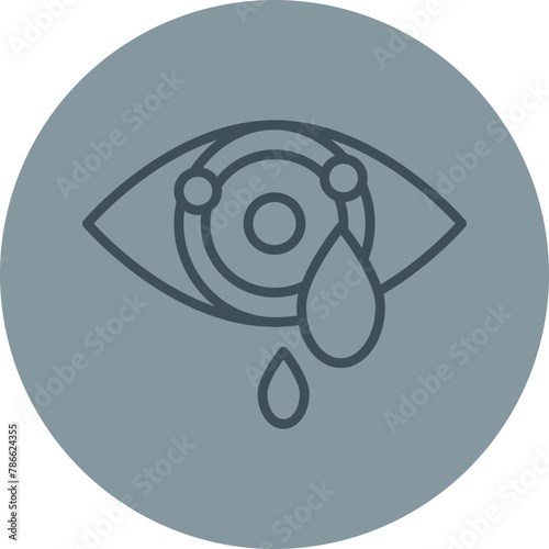 Conjunctivitis Grey Line Circle Icon
