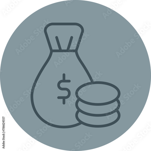 Income Grey Line Circle Icon