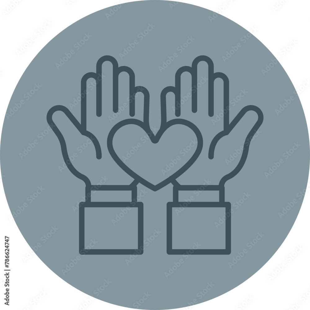 Obraz premium Solidarity Grey Line Circle Icon