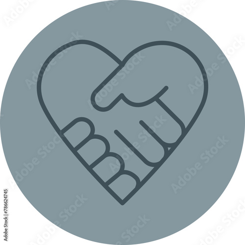 Philanthropy Grey Line Circle Icon