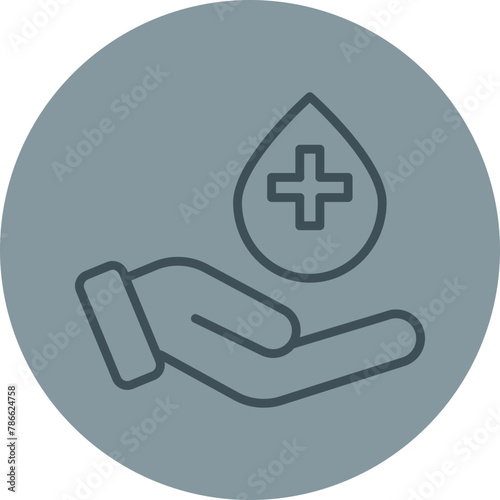 Donors Grey Line Circle Icon