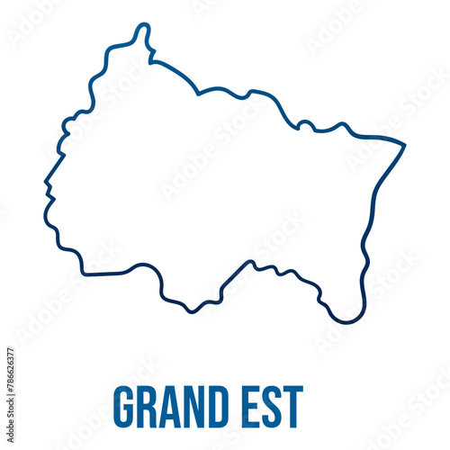 Grand Est region simplified blue gradient map