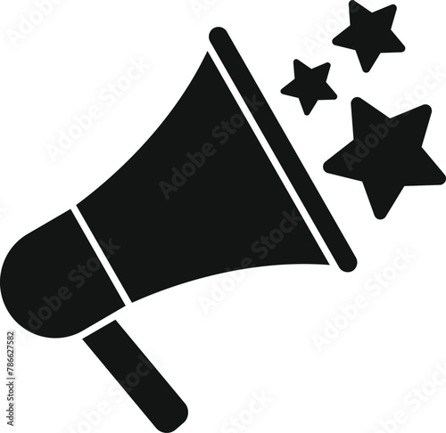 Star speakerphone icon simple vector. Audience voice. Stage star sounds