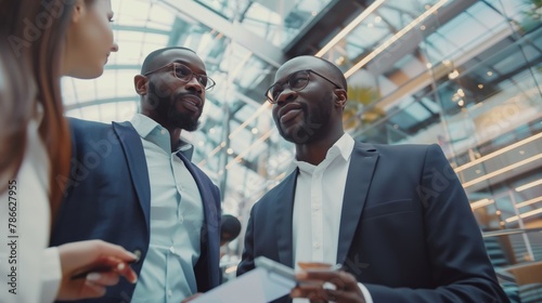 The participants of the seminar actively discuss issues related to digital business transformation and innovative technologies. African-American representatives of the company