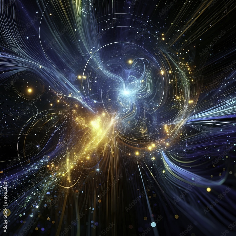 Fototapeta premium Erweiterte Kinetik in leuchtendem Blau