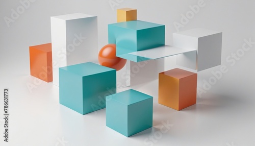 Abstract 3d render in bright colours 