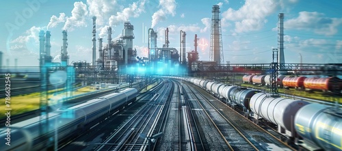 Global partner connection of communication network, oil and gas industry petrochemical plant,, Business Logistics Concept. AI generated illustration