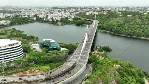 bridge over river Durgam Cheruvu Bridge Hyderabad india photo