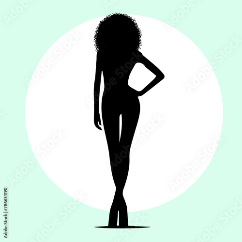 silhouette of a sexy girl African-American woman