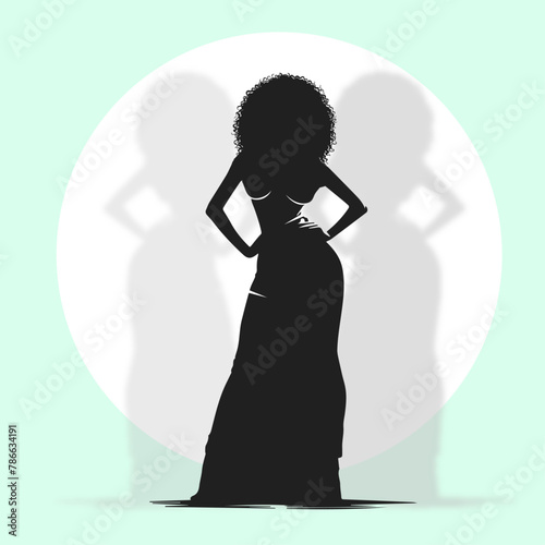 silhouette of a sexy girl African-American woman