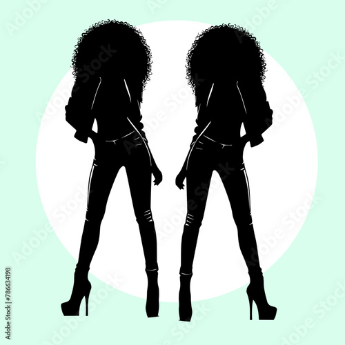 silhouette of a sexy girl African-American woman