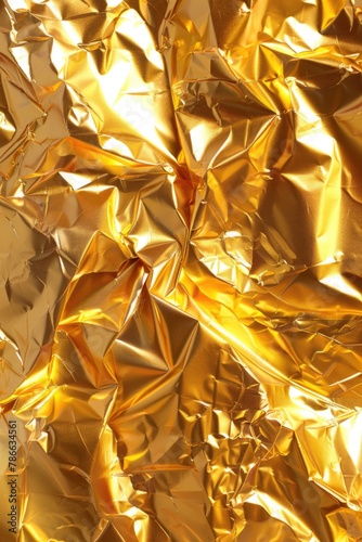 Close up of a shiny sheet of gold foil. Perfect for luxury and festive designs © Fotograf