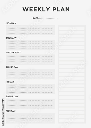 Weekly planner template design
