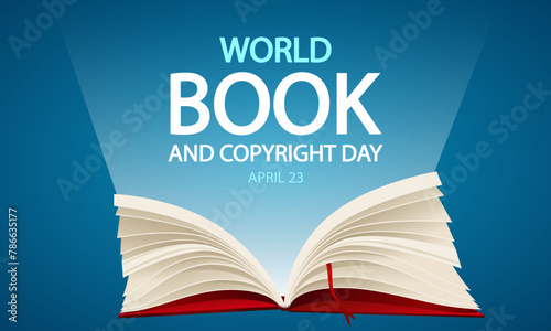 Copyright and Book World Day, vector art illustration.