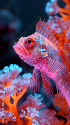 Vibrant Underwater Realm Capturing the Hidden Wonders of Marine Life Through Infrared