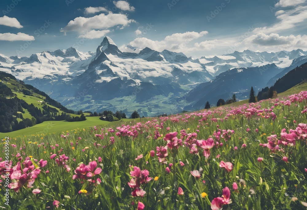 alpine meadow in the mountains