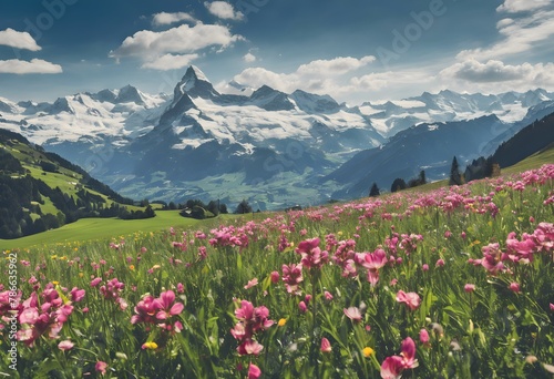 alpine meadow in the mountains