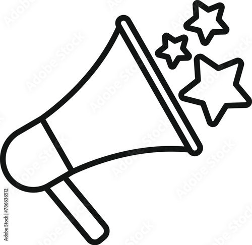 Photos Star speakerphone icon outline vector