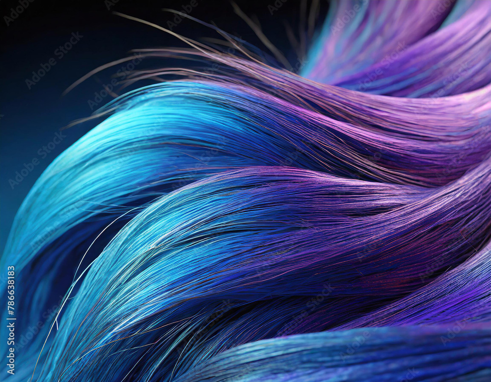 3D series of blue and purple hair-like strands that are intertwined and overlapping. The strands are arranged in a way that creates a sense of movement and fluidity 3D series of blue and purple hair-like strands that are intertwined and overlapping. The strands are arranged in a way that creates a sense of movement and fluidity