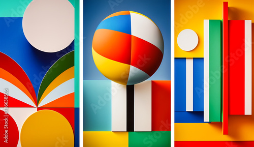 Bright and Bold Wallpaper. Geometric Art Concept