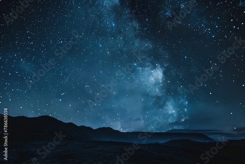 Serene night sky with a vivid display of stars and the Milky Way galaxy, ideal for backgrounds and space-related themes.