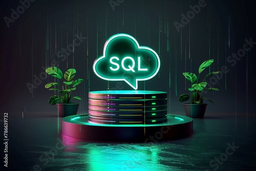 3D illustration of SQL stands for Structured Query Language photo