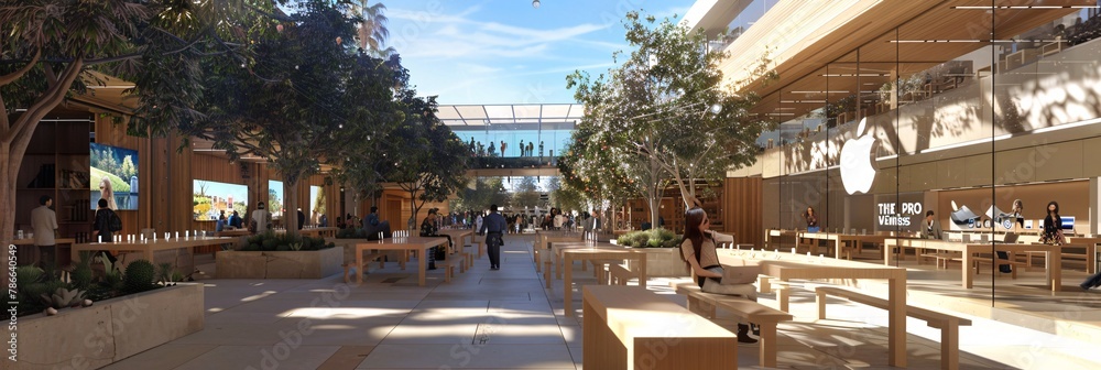 A customer trying out the Apple Vision Pro for the first time at Apple The Grove, Los Angeles on its debut day