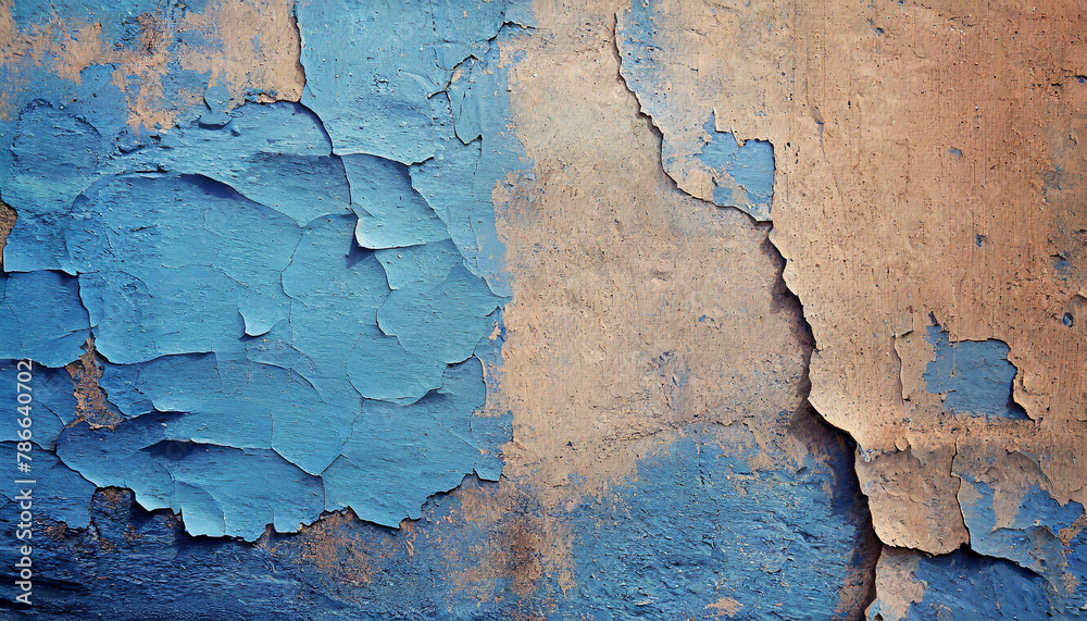 Obraz premium Ancient wall with rough cracked paint, old fresco texture background Ancient wall with rough cracked paint, old fresco texture background