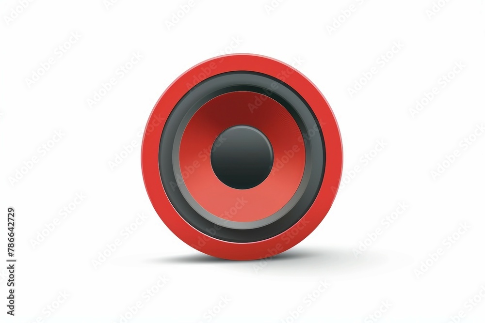 a red and black speaker on a white background a red and black speaker on a white background