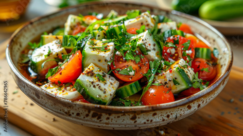 A Bowl Full of Fresh Greek Salad © EwaStudio
