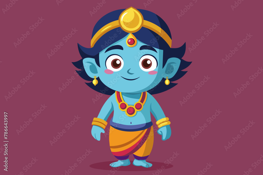 Por favor, crie o seguinte personagem infantil Vishnu  vector illustration 